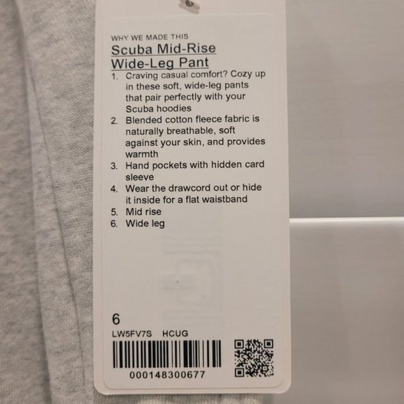 Brand New -  Lululemon Scuba Mid-Rise Wide-Leg Pant NWT - Picture 2 of 2